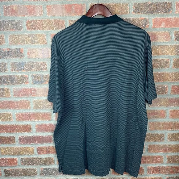 Cremieux Supima Cotton Green Striped Polo, XL - Picture 3 of 5